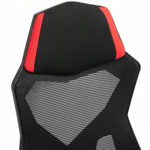 Sedia da gaming Vinsetto, sedia da scrivania ergonomica con poggiapiedi, altezza regolabile, poliestere nero e rosso, 58 x 72 x 112-122 per ufficio e gaming in loco.