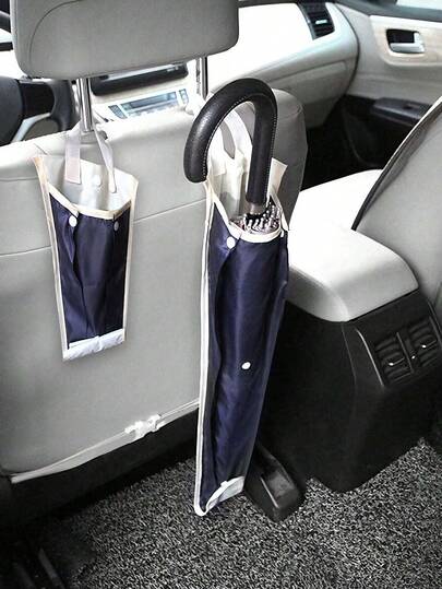 1pc Universal Car Seat Back Umbrella Holder - Waterproof Nylon Storage Bag, Hanging Design, Holds Up To 3 Umbrellas, Foldable, Easy Installation, Convenient For Rainy Days And Commuting, Car Umbrella Organizer