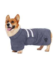 1pc Quick Drying Dog Bathrobe, Dog Embroidered Towel Bathrobe Robe, Super Absorbent Pet Bathrobe With Adjustable Belly Band, Soft Fabric With Embroidery Craft - Multicolor - View 22