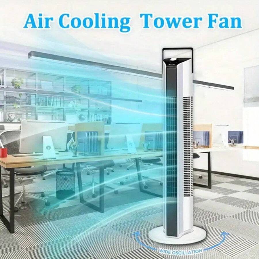 2025 New 3 In 1Tower Fan For Bedroom, Upgrated 6 Speeds Ultra-Quiet Floor Fan, 60° Oscillating Fans For Indoors With 28ft/S Velocity, Standing Fans, Bladeless Fan Powerful For Home Office Roomn - 查看 1