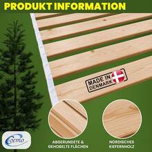 Rollrost 140x200 - 21 Leisten - starker Lattenrost aus Massivholz - belastbar bis 250 kg - Rolllattenrost für Einzelbett oder Doppelbetten