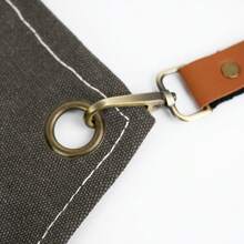 Cross-Back Apron, Canvas Material, Suitable For Outdoor Barbecue, Outdoor Work, Art Painting And Gardening, With 3 Pockets, Adjustable Strap