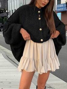 Freeform Autumn/Winter Women's Cardigan Sweater Jacket, Fashion Minimalist Business Casual Commute Elegant Vacation Warm High-End Versatile Slimming Victory Day Ladies Cute Top Korean Style, Size Runs Large Recommend Ordering One Size Down