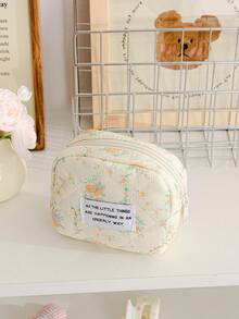 1 Pieza Monedero mini lindo acolchado de espuma con estampado de cereza, bolsa suave de tela para almacenar toallas sanitarias, bolsa organizadora de cosméticos con estampado de cuadrícula, bolsa de almacenamiento para auriculares Bluetooth con lazo, regalo de Navidad, esencial de viaje, embrague / bolso pequeño, organizador de maquillaje, organizador de maquillaje, bolsa, soporte para brochas, mini bolsa, bolsa de gran capacidad, regalo para mujeres, regalo de Navidad, ideas de regalo para mujeres