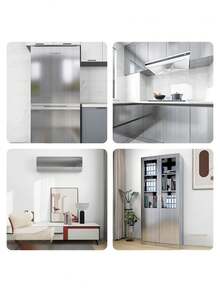 Peel And Stick Stainless Steel Contact Paper - Waterproof Self-Adhesive Metal Wallpaper, Suitable For Kitchen Backsplash, Dishwasher And Refrigerator Cover, Realistic Glossy Surface, Easy To Install Removable PVC Film, Kitchen Backsplash Wall Protector, Appliance Surface Cover - Multicolor - View 3