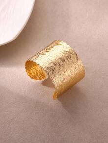 1pc Stainless Steel European & American Style Cross Openable C-Shaped Minimalist Bracelet For Men & Women