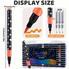 12/24/36/48/60pcs Set Glitter Pens, Glitter Tip Drawing Pens, Water-Based Glitter Pencils, Metallic Glitter Pencils, Delicate Single-Head Multi-Color DIY Brushes, Suitable For Graffiti, Painting Art, Glitter Art Crafts, Notebooks, Gifts, Etc. - Multicolor - View 6