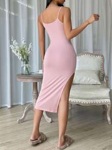 Women Long Dresses - Baby Pink - View 3