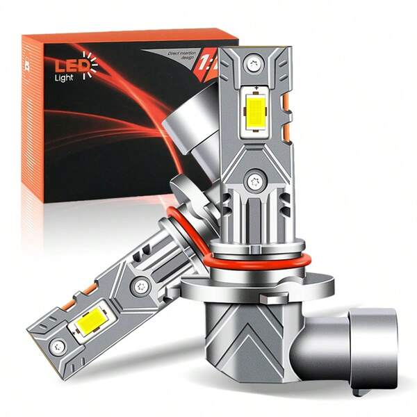 Bombillas 9005 9006, 50,000LM 10* súper brillantes, 6500K blanco frío, tamaño mini halógeno 1:1 9005 HB3 y 9006 HB4 accesorio de luz antiniebla con ventilador de refrigeración, enchufe y juego, paquete de 2