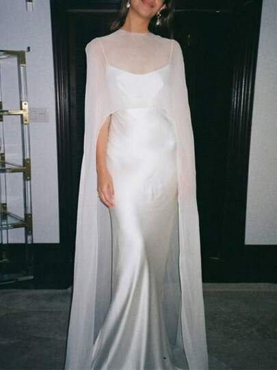 Women Sheer Long Cape Tops  Sheer Cape Top: A Stylish Statement Piece