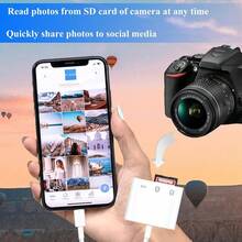 1pc 3-In-1 SD/TF Card Reader Adapter Compatible With IPhone/ Series, USB Camera Reader Compatible With IPhone 14 Pro Max/14 Pro/14/13/12/11/XS/XR/8/7/6 Series - White - View 6