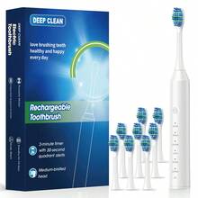 Smart Fully Automatic Electric Toothbrush For Adults, Soft Bristles, 6 Vibration Frequencies, Cleaning Modes, USB Rechargeable, Deep Clean Teeth And Gums - Multicolor - View 5