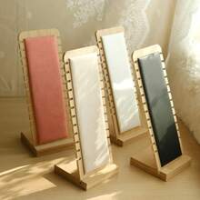 Soporte de exhibición de collar de madera, colgante de gran capacidad, pulsera, tobillera, cadena larga, estante de almacenamiento de joyería, escaparate de mostrador, accesorio - Rosa - Ver 8