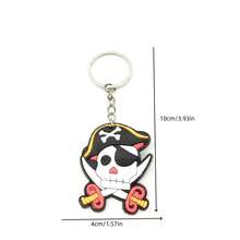 13pcs Pirate Themed Keychain Set, Halloween Party Favors, PVC Material Triangle Shaped Keyrings With Assorted Pirate-Inspired Charms And Patterns, Special Split Ring Closure For General Use, Great For Gifts And Collections - Multicolor - View 4