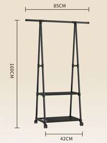 Perchero de piso organizador de ropa rack colgador perchero alto estructura metálica soporte prendas mueble ropa dormitorio guardarropa diseño moderno - Negro - Ver 5
