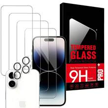 Screen Protector Compatible With IPhone 17 Pro Max[4+2 Pack] 4 Tempered Glass Screen Protectors + 2 Lens Protectors, Anti-Fingerprint, HD Tempered Glass, 9H Ultra-High Hardness, Drop And Scratch Resistance - Trong sáng - Xem 15