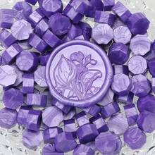 100 sztuk/worek Metalowe ośmiokątne koraliki do pieczętowania woskiem, używane do pieczętowania kopert, zaproszeń ślubnych, koralików do pieczętowania opakowań prezentowych