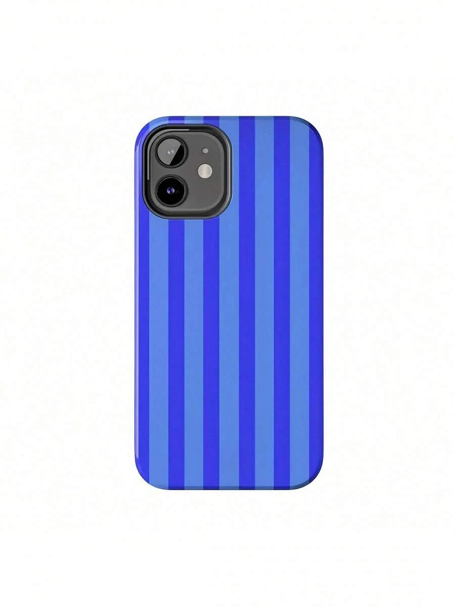 Black And Blue Vertical Stripes  Phone For Summer Phone Case, High Quality Case, Teenage Girl Gift, Case For  16 Series High-Quality, Phone Case  16 Pro CaseSuitable For  17 Air - 白色1 - 查看 1
