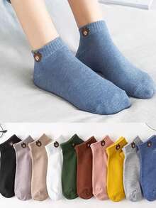 10 Pairs Women Cute Cartoon Bear & Rabbit Print Shallow Low-Cut Ankle Socks