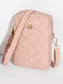 Neue modische minimalistische Damen Rhombus Muster Umhängetasche, kleine quadratische Geldbörse, lässige Pendler Umhängetasche für Outdoor-Einkäufe - Verschiedenfarbig - Übersicht 5