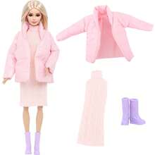 3 PCS Winter Fashion Doll Multicolor Set.Fits 11.5 Inch Girl Dolls,Include Soft Coat,Knitted Sweater Dresses & Long Boots. For Pretend Play Dress-Up,Boosts Styling Skills, Children/Birthday And Other Holiday Gifts (Doll Not Included) ﻿ ﻿ ﻿ ﻿ - Multicolor - View 4