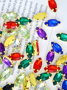 100 piezas de cuentas de ojo de gato de vidrio de 5x10mm, multicolor, para accesorios de costura de garra DIY