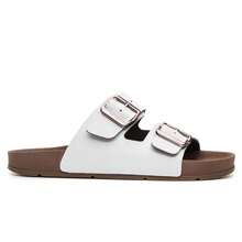 Chinelo Birken Feminino Masculino Mãe Pai e Filha Sandália Com Fivela Ajustável Confortável - Branco - Visão 4