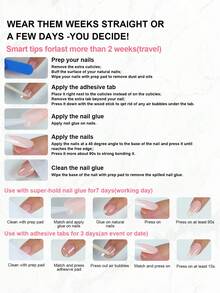 10片可爱亚克力尖头按压式美甲贴纸，DIY毛绒球装饰假指甲套装，适合女孩和女士，XXL/XXXL码，适合日常佩戴和节日派对装饰礼品 - 粉色 - 查看 6