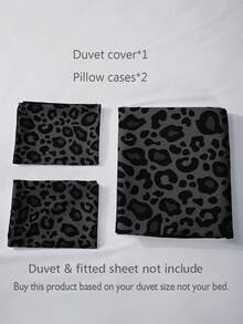 2/3pcs Dark Leopard Print Bedding Set (1 Duvet Cover + 1/2 Pillowcase, Pillow Insert Not Included), High-Definition Floral Print Luxurious Bedding For Home And Dorm, All Seasons - Multicolor - View 9