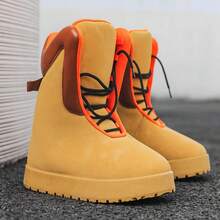 男士时尚百搭雪地靴，厚实保暖冬鞋，防滑中筒靴 - 卡其色 - 查看 6