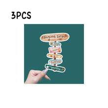 Cartel de playa "The Summer I Turned Pretty" para coche - Pegatina para coches, portátiles, botellas de agua, cascos - Formas asimétricas semimate que se pueden usar en madera, plástico, vidrio, metal, cerámica