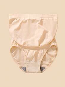 Maternity Belly Support Shorts High Waisted Panties With Expandable Belly Panel Pregnancy Underwear Lingerie - Apricot - View 7
