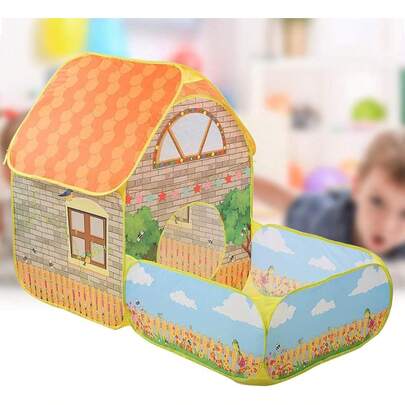 TECHVIDA Tienda de Campaña para Niños Plegable, Tienda de Campaña Plegable, Tienda de Campaña para Niños Interior, Tienda Plegable para Playa, Casa de Juegos para Niños y Niñas, con Patio y Jardín