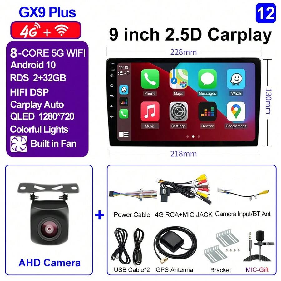 CAIXI 9/10 Inch 2din Android Auto Wireless GPS Car Radio Multimedia Stereo For - 9 4G(2-32)-aHD - View 1