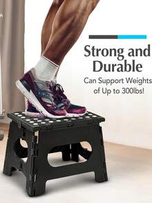 1PC Portable Folding Camping Stool With Handle - Heavy-Duty Plastic Square Design, Anti-Slip Surface And Sturdy Structure, Suitable For Outdoor, Camping, Fishing, Picnicking, Travel - Lightweight And Durable, Camping Accessories, Outdoor Furniture, Portable Style, Light And Easy To Carry, Exclusive For Picnic Enthusiasts, Weather-Resistant Material, Fishing Accessories