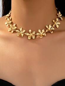 قلادة أنيقة مرتبطة بأوراق الزهور، تصميم فريد، أنيق ومتميز، مناسب للارتداء اليومي للنساء