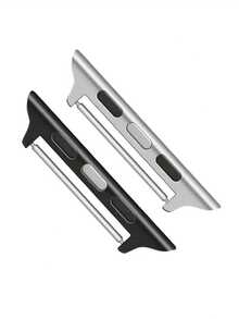 1 Paar Bandverbinder, kompatibel mit Apple Watch 38/40/41/42/44/45/46/49mm, Adapter kompatibel mit Apple Watch 10 9 8 7 6 5 4 3 Ultra SE 2 1, 22mm Breite - Silber - Übersicht 1