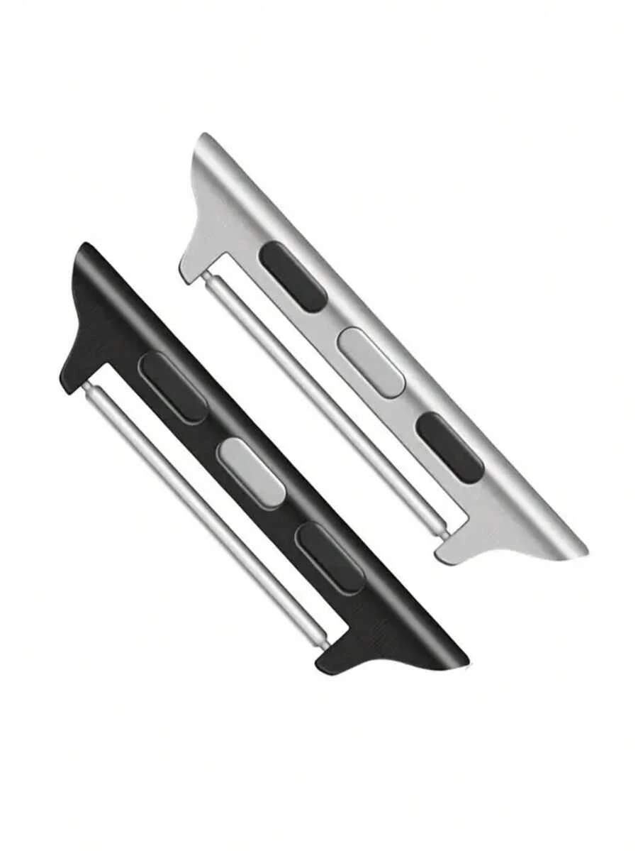 1 Paar Bandverbinder, kompatibel mit Apple Watch 38/40/41/42/44/45/46/49mm, Adapter kompatibel mit Apple Watch 10 9 8 7 6 5 4 3 Ultra SE 2 1, 22mm Breite - Silber - Übersicht 1