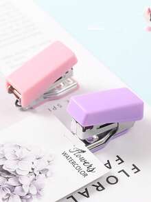 1个便携式迷你订书机，Morandi彩色订书机，金属订书机，纸张装订机套装，学习用品（标签随机，不固定） - 彩色 - 查看 11