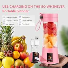 380ml Portable Blender Cup, Electric USB Juicer, Mini Blender, Suitable For Milkshakes And Salads, Juicing, Six-Blade, Powerful Stirring, Very Suitable For Stirring Use - Hồng - Xem 8