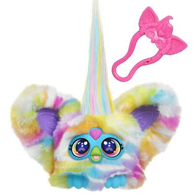 Furby Furblets Zee-Bah Mini Friend, Elektronisk Plyschdocka, Lämplig för Pojkar och Flickor, Regnbågszebra, Talar Furbish och Spelar Musik, 5:e Generationen, Gåva För Skolan, Lämplig För Barn Från 6 År