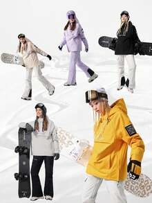 VECTOR MOTION Rebel Thermal Lined Hooded Ski Jacket, , Windproof, Waterproof, Abrasion-Resistant, Breathable, Stretchy, Half-Zip Hoodie, For Single/Double Board