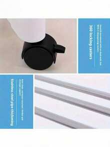 1pc Foldable Indoor Small Clothes Drying Rack, Stainless Steel Bathroom Towel Rack With Wheels For Easy Movement - Multicolor - View 9