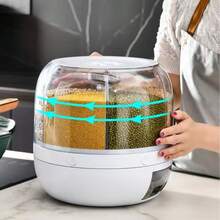 1 Stück großer 360° drehbarer Süßigkeitenspender - Mehrfachfächer, feuchtigkeitsgeschützt, insektensicher, Kunststoff Aufbewahrungsbehälter