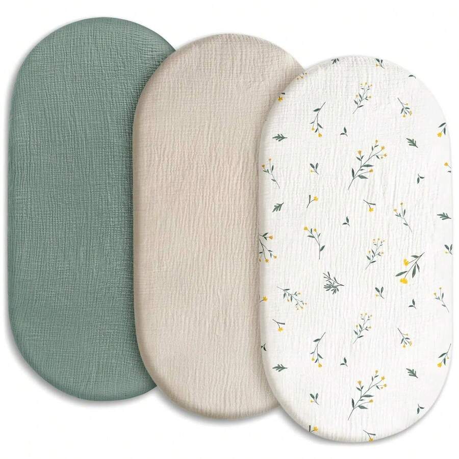 平纹细布婴儿摇篮床单，可灵活适用于不同的摇篮和婴儿摇篮床垫，棉质婴儿摇篮床单，适合男孩和女孩