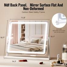 Vanity Mirror With Lights, Three Color Lighting Modes, Lighted Makeup LED Mirror, And 5X Magnification,USB Port, Smart Touch Control, 360°Rotation (21.7x17.7 In, White) - View 5