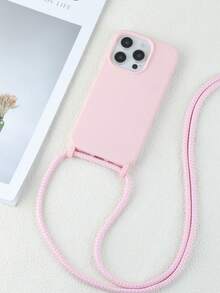 防丢肩带挂绳软手机壳，兼容 17 Pro - 粉色 - 查看 1