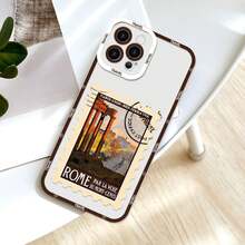 World City Ticket New York Paris Stamp Label Phone Case For Samsung Galaxy S21 S22 S23 S24 S25 S20 FE Plus Ultra 5G Clear Covers, Compatible With  17 Case,  17 Pro Case,  17 Pro Max Case - Modello CXS-K1132T8 - Visualizzare 5