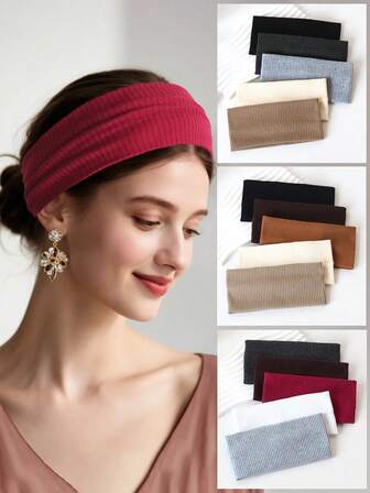 5件装女士百搭纯色条纹发带，时尚发饰，礼物，旅行，女士礼物，发饰，圣诞袜填充物，女士圣诞袜填充物，圣诞礼物，礼物，圣诞袜填充物，女士礼物，礼物，圣诞礼物，成人圣诞袜填充物，发饰，女士配饰，圣诞袜填充物，成人发饰，圣诞发饰，女士礼物创意，美容圣诞袜填充物，女士圣诞礼物