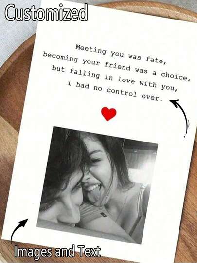 Personalized Photo Greeting Card With Envelope, Christmas Card, Christmas Gift, Customizable To Express Love, Birthday, Missing And Anniversary - Ideal Gift For Partner Or Friend, New Year Card, Customizable Couple Photo, Love Letter, Valentine's Day Gift, Multipurpose, Stamp, Minimalist Decor, Modern Unique, Personalized Wedding Gift